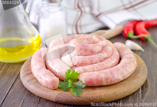 Image of raw sausages