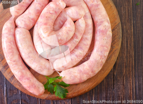 Image of raw sausages