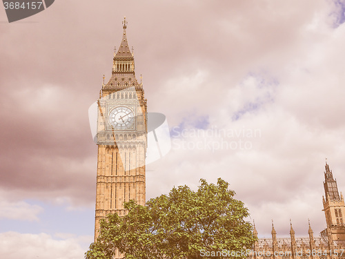 Image of Retro looking Houses of Parliament in London