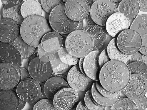 Image of Black and white Pound coins