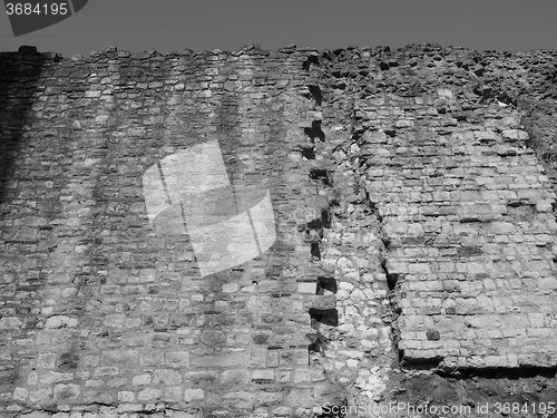 Image of Black and white Roman Wall in London