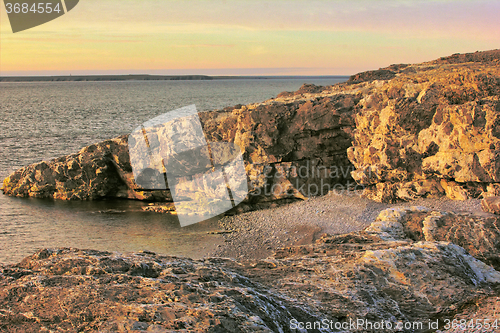 Image of Beautiful cape in strait between islands of the Arctic