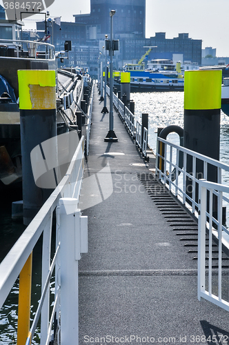 Image of floating dock on Maas river in Rotterdam