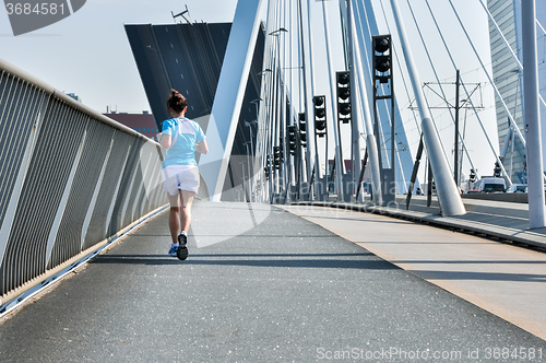 Image of Erasmus bridge in Rotterdam Netherlands Holland