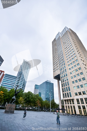 Image of high-rise buildings on the streets of Rotterdam