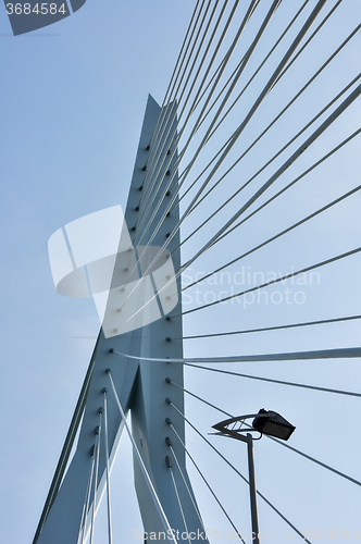 Image of Erasmus bridge in Rotterdam Netherlands Holland