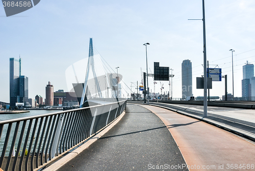 Image of Erasmus bridge in Rotterdam Netherlands Holland