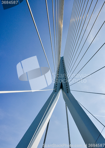 Image of Erasmus bridge in Rotterdam Netherlands Holland