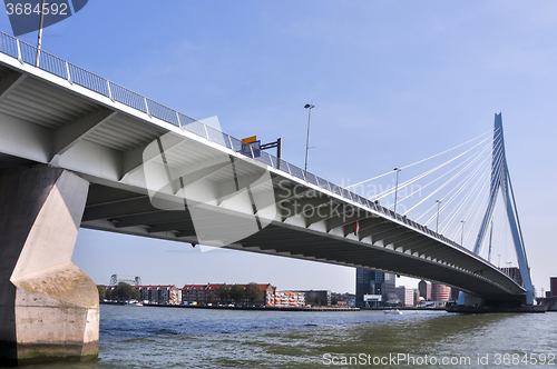 Image of Erasmus bridge in Rotterdam Netherlands Holland