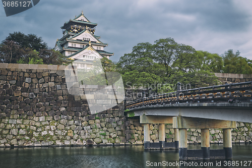 Image of Osaka Castle at sunset in Japan