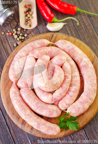 Image of raw sausages