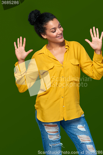 Image of Woman showing ten fingers