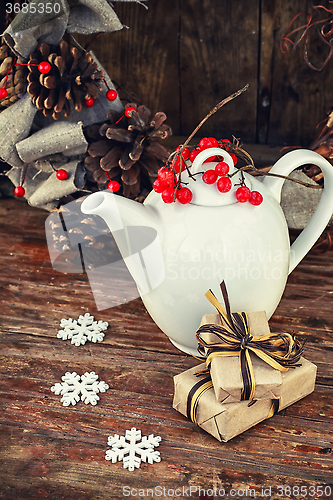 Image of Autumn still life with white teapot