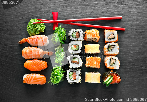 Image of Sushi set and chopsticks