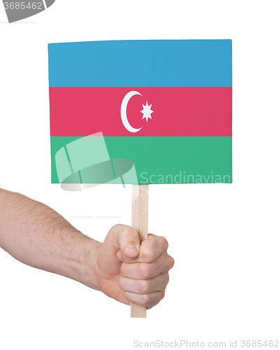 Image of Hand holding small card - Flag of Azerbaijan