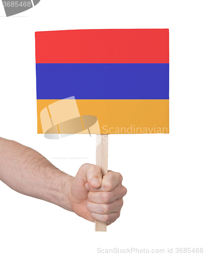 Image of Hand holding small card - Flag of Armenia