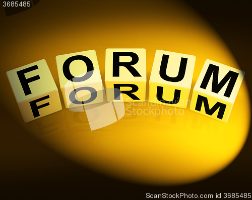 Image of Forum Dice Show Advice or Social Media or Conference