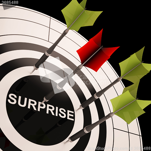 Image of Surprise On Dartboard Shows Aimed Astonishment