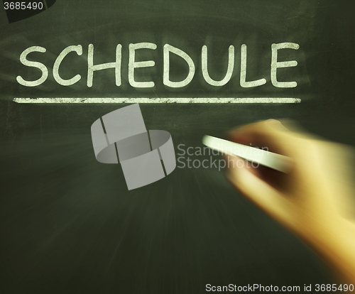 Image of Schedule Chalk Shows Arranging Agenda And Calendar