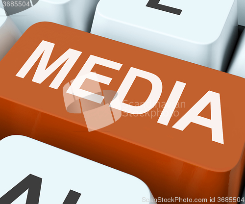 Image of Media Key Shows Multimedia Newspapers Or Tv