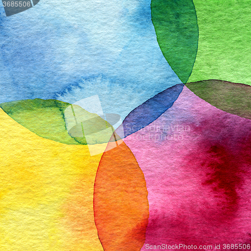 Image of Abstract watercolor circle painted background