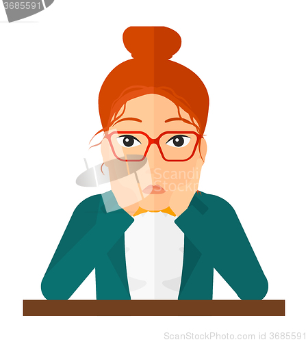 Image of Woman in despair clutching his head.