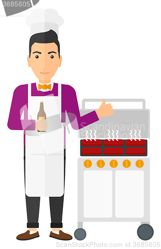 Image of Man preparing barbecue.
