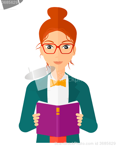 Image of Woman reading book.