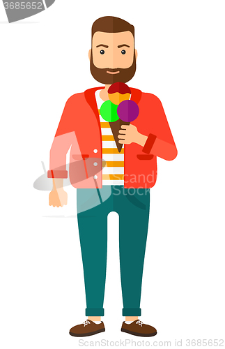 Image of Man holding icecream.