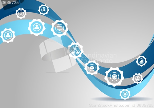 Image of Bright wavy tech background