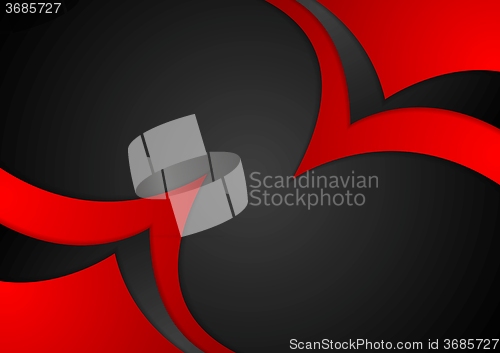 Image of Abstract red black wavy corporate background