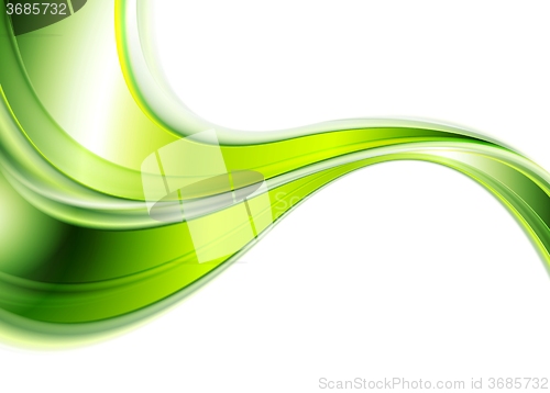 Image of Green abstract smooth waves background