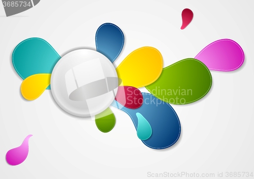 Image of Colorful wavy drop shapes background