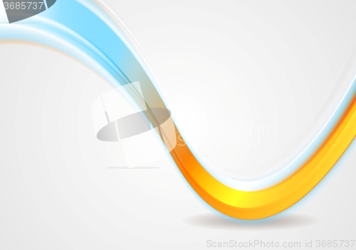 Image of Orange and cyan iridescent wave design