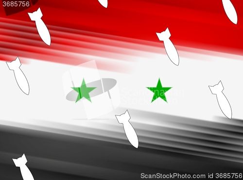 Image of Syrian flag and air warheads illustration