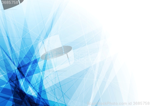 Image of Bright blue geometric shapes tech background