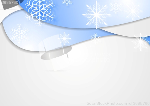 Image of Blue wavy Christmas background