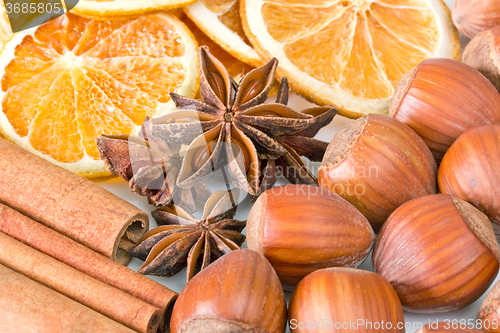 Image of Closeup of christmas spices