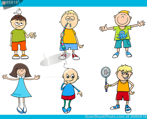 Image of kids characters cartoon set
