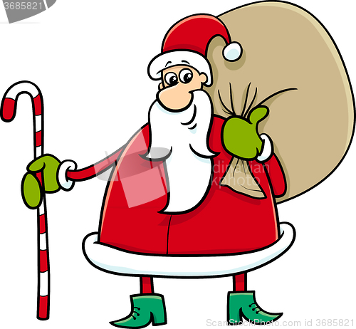 Image of santa with sack and cane