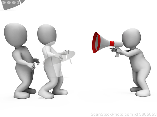 Image of Megaphone Character Shows Motivation Leadership And Do It