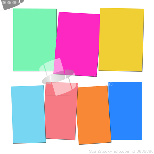 Image of Three And Four Blank Paper Slips Show Copyspace For 3 Or 4 Lette