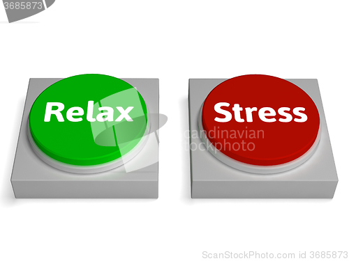 Image of Relax Stress Buttons Shows Relaxed Or Stressed