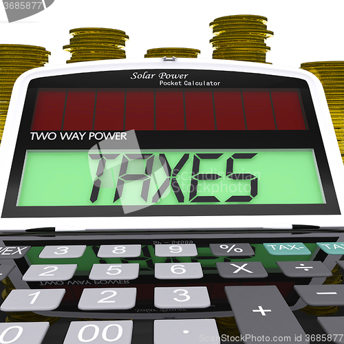 Image of Taxes Calculator Means Taxation Of Income And Earnings
