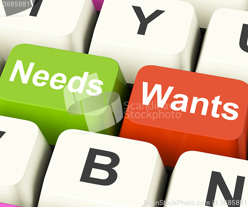 Image of Needs Wants Keys Show Necessities And Wishes