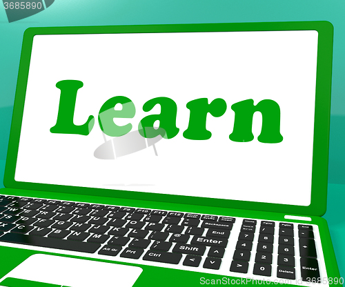 Image of Learn Laptop Shows Web Learning Or Studying