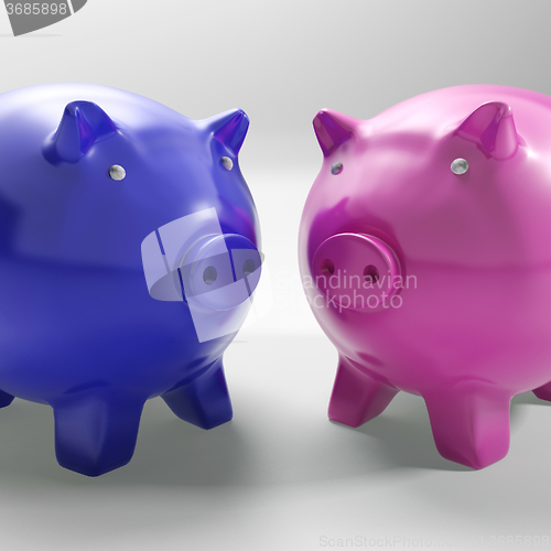 Image of Two Pigs Shows Mirror Exchange And Wealth