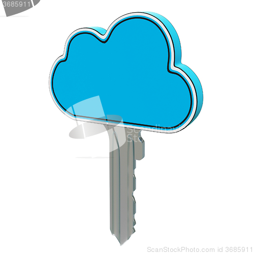 Image of Cloud Computing Key Showing Internet Security