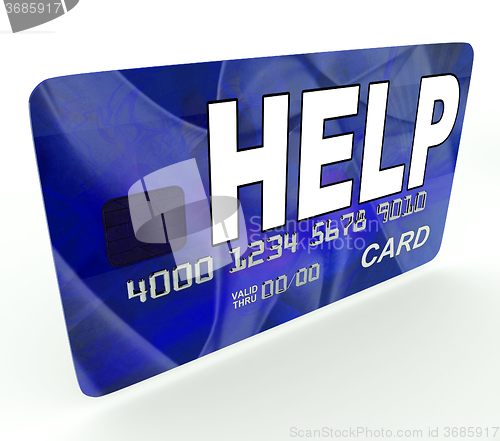 Image of Help Bank Card Means Give Monetary Support And Assistance