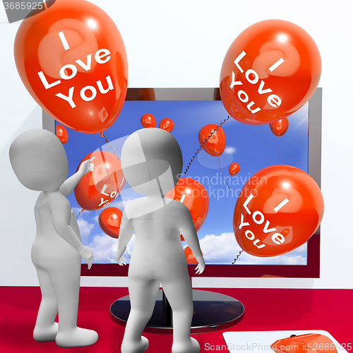 Image of I Love You Balloons Represent Online Greetings for Lovers